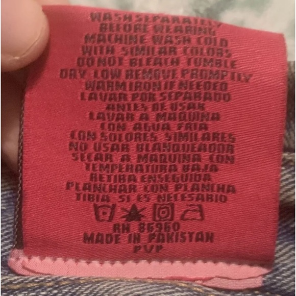 Carols Denims Blue Jean Jacket Womens Medium Button Pockets Vintage 90s-Flaws - Picture 9 of 9